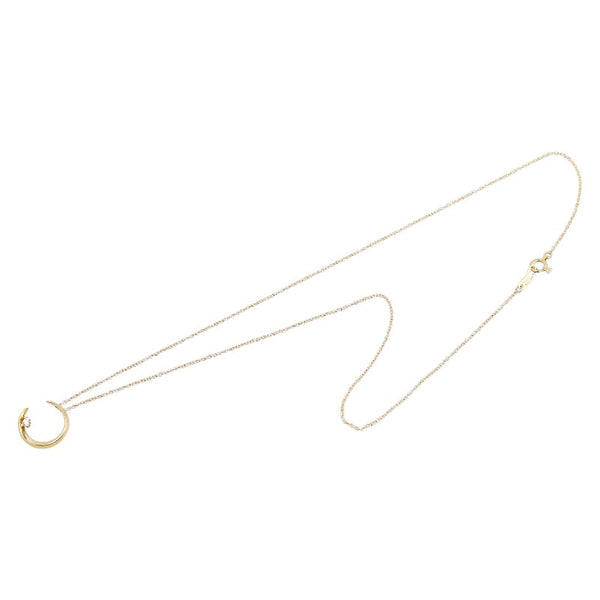 スタージュエリー K18YG イエローゴールド ダイヤ0.05ct C 三日月 モチーフ ネックレス レディース STAR JEWELRY 【中古】