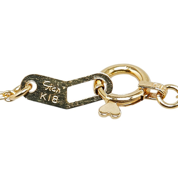 スタージュエリー K18YG イエローゴールド ダイヤ0.05ct C 三日月 モチーフ ネックレス レディース STAR JEWELRY 【中古】