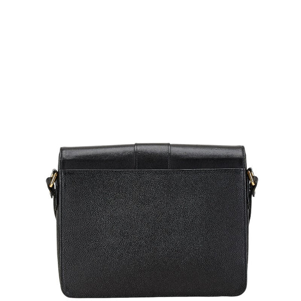 サンローラン YSLロゴ カサンドラ 斜め掛け ショルダーバッグ ブラック レザー レディース SAINT LAURENT 【中古】