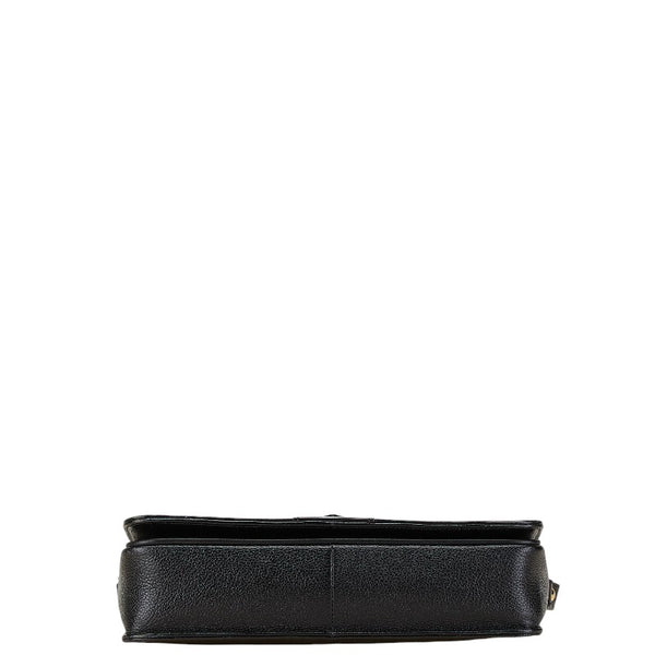 サンローラン YSLロゴ カサンドラ 斜め掛け ショルダーバッグ ブラック レザー レディース SAINT LAURENT 【中古】