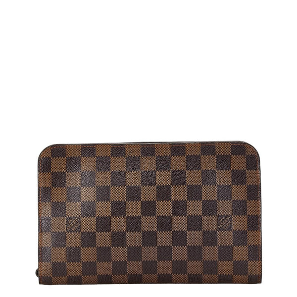 ルイ ヴィトン ダミエ サンルイ セカンドバッグ N51993 ブラウン PVC レザー レディース LOUIS VUITTON 【中古】