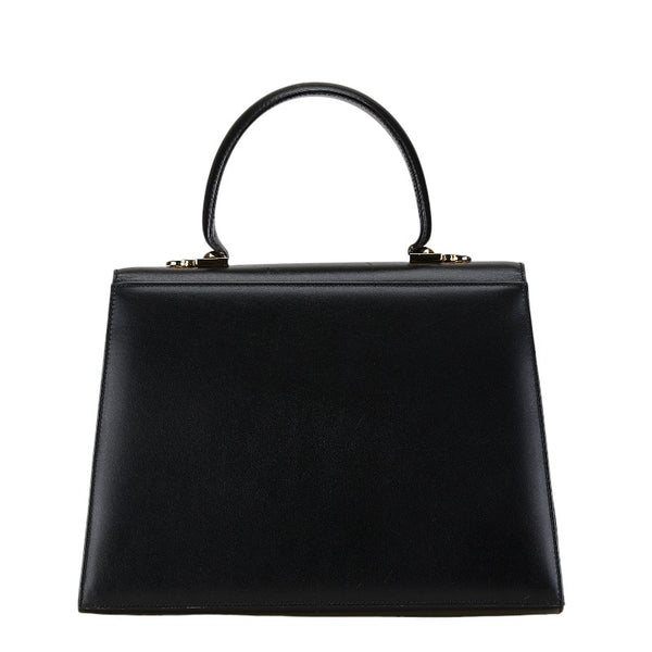 サルヴァトーレフェラガモ ガンチーニ ハンドバッグ ショルダーバッグ 2WAY AF-21 2181 ブラック レザー レディース Salvatore Ferragamo 【中古】