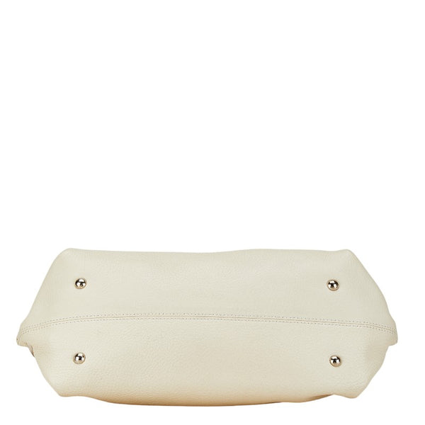 サルヴァトーレフェラガモ ガンチーニ ハンドバッグ ショルダーバッグ 2WAY ホワイト レザー レディース Salvatore Ferragamo 【中古】