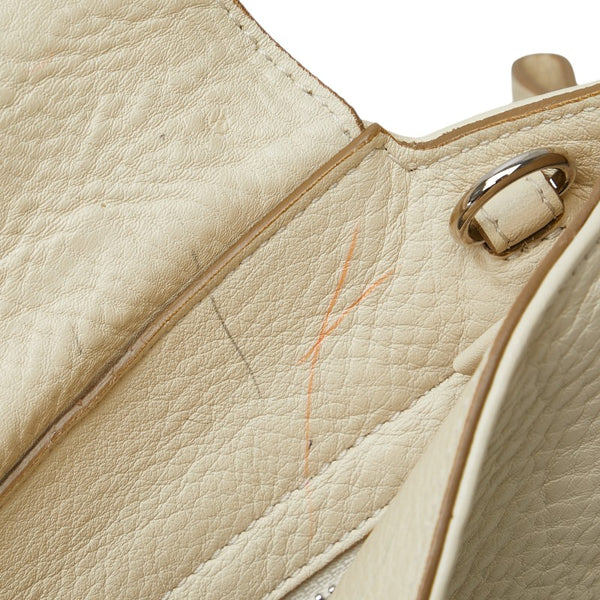 サルヴァトーレフェラガモ ガンチーニ ハンドバッグ ショルダーバッグ 2WAY ホワイト レザー レディース Salvatore Ferragamo 【中古】