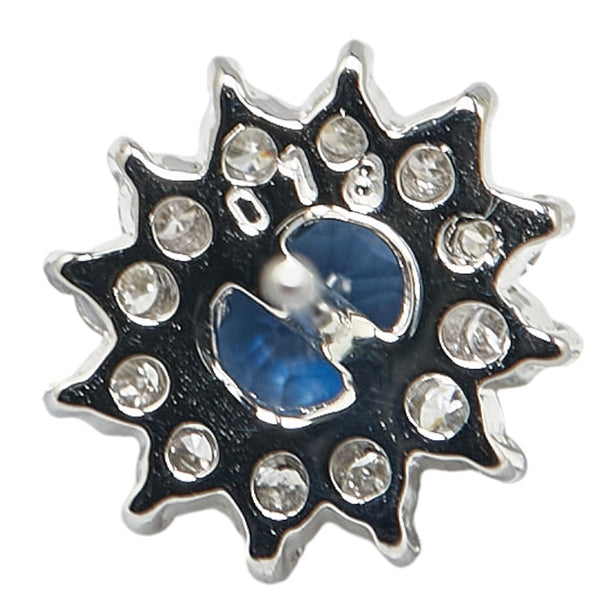 Pt900 プラチナ サファイア ダイヤ0.36ct スタッドピアス レディース 【中古】