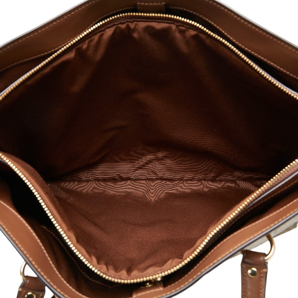 コーチ シグネチャー トートバッグ ハンドバッグ ブラウン PVC レザー レディース COACH 【中古】