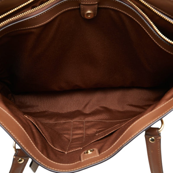 コーチ シグネチャー トートバッグ ハンドバッグ ブラウン PVC レザー レディース COACH 【中古】