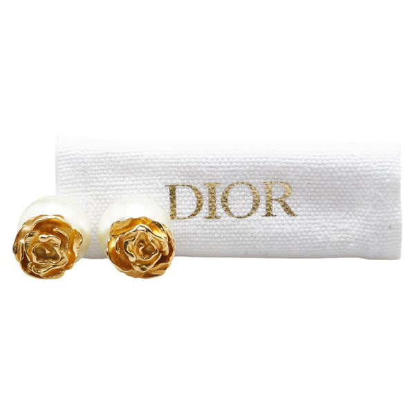 ディオール トライバル フェイクパール ローズ ピアス ゴールド メッキ レディース Dior 【中古】