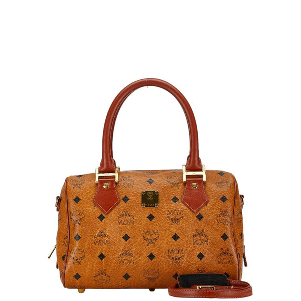 エム シー エム ヴィセトス ハンドバッグ ショルダーバッグ 2WAY ブラウン PVC レザー レディース MCM 【中古】