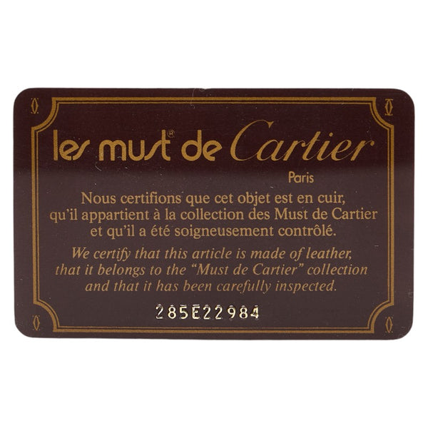 カルティエ マストライン クラッチバッグ セカンドバッグ ワインレッド レザー レディース CARTIER 【中古】