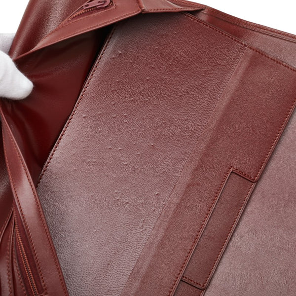 カルティエ マストライン クラッチバッグ セカンドバッグ ワインレッド レザー レディース CARTIER 【中古】