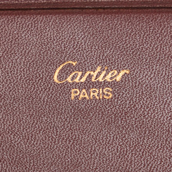 カルティエ マストライン クラッチバッグ セカンドバッグ ワインレッド レザー レディース CARTIER 【中古】