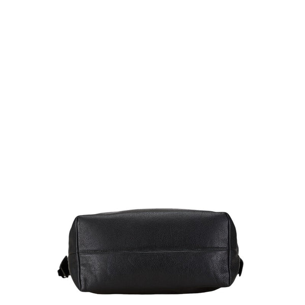 ロエベ ロゴ ワンショルダーバッグ ブラック レザー レディース LOEWE 【中古】