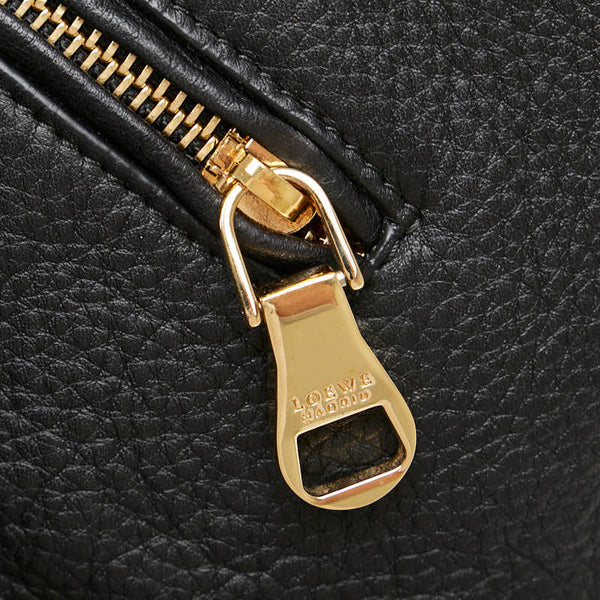 ロエベ ロゴ ワンショルダーバッグ ブラック レザー レディース LOEWE 【中古】