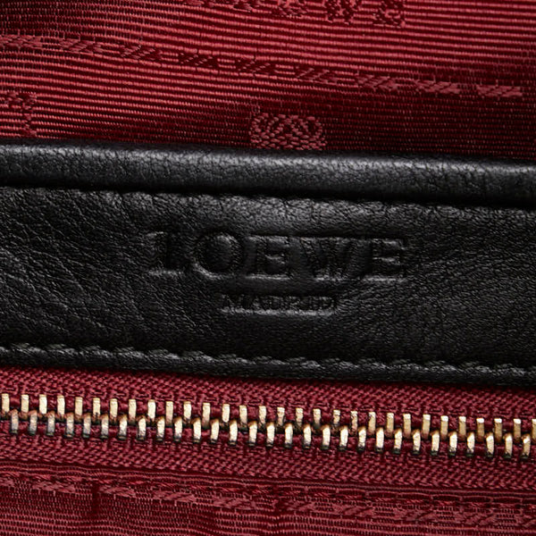 ロエベ ロゴ ワンショルダーバッグ ブラック レザー レディース LOEWE 【中古】