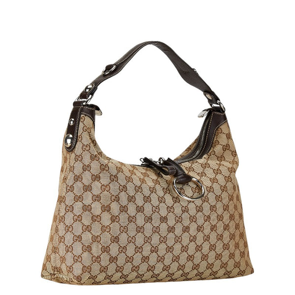 グッチ GGキャンバス ハンドバッグ ショルダーバッグ 2WAY 232967 213317 ベージュ ブラウン キャンバス レザー レディース GUCCI 【中古】