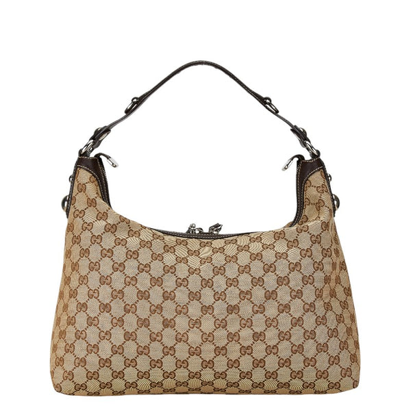 グッチ GGキャンバス ハンドバッグ ショルダーバッグ 2WAY 232967 213317 ベージュ ブラウン キャンバス レザー レディース GUCCI 【中古】