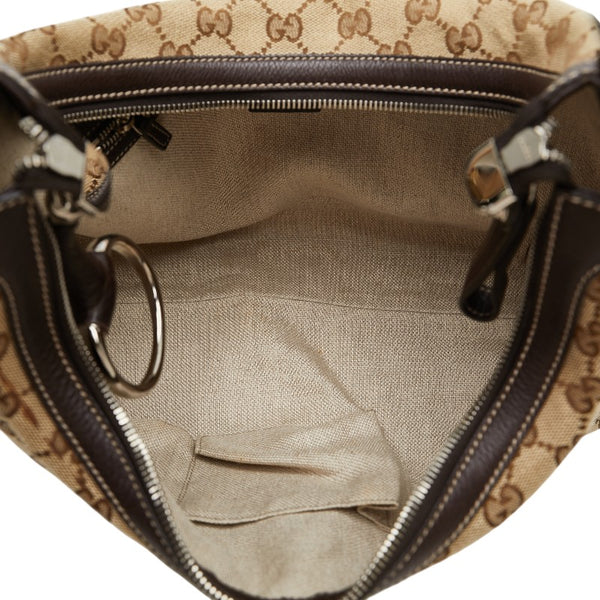 グッチ GGキャンバス ハンドバッグ ショルダーバッグ 2WAY 232967 213317 ベージュ ブラウン キャンバス レザー レディース GUCCI 【中古】