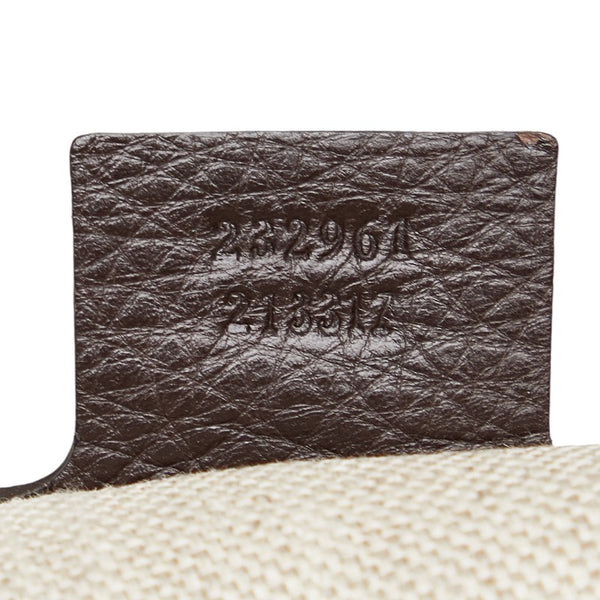 グッチ GGキャンバス ハンドバッグ ショルダーバッグ 2WAY 232967 213317 ベージュ ブラウン キャンバス レザー レディース GUCCI 【中古】