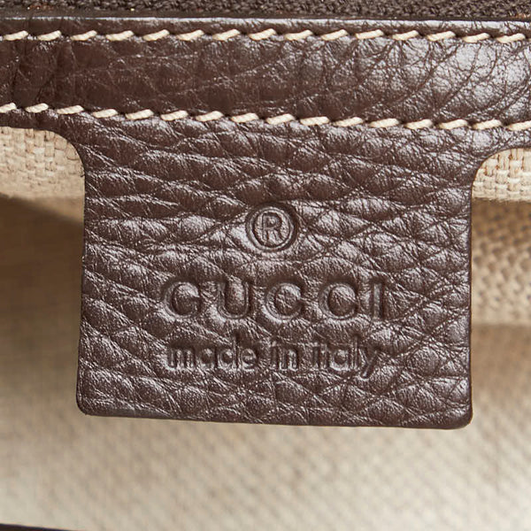 グッチ GGキャンバス ハンドバッグ ショルダーバッグ 2WAY 232967 213317 ベージュ ブラウン キャンバス レザー レディース GUCCI 【中古】