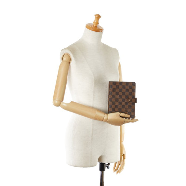 ルイ ヴィトン ダミエ アジェンダMM 6穴式 手帳 手帳カバー R20240 ブラウン エベヌ レザー レディース LOUIS VUITTON 【中古】