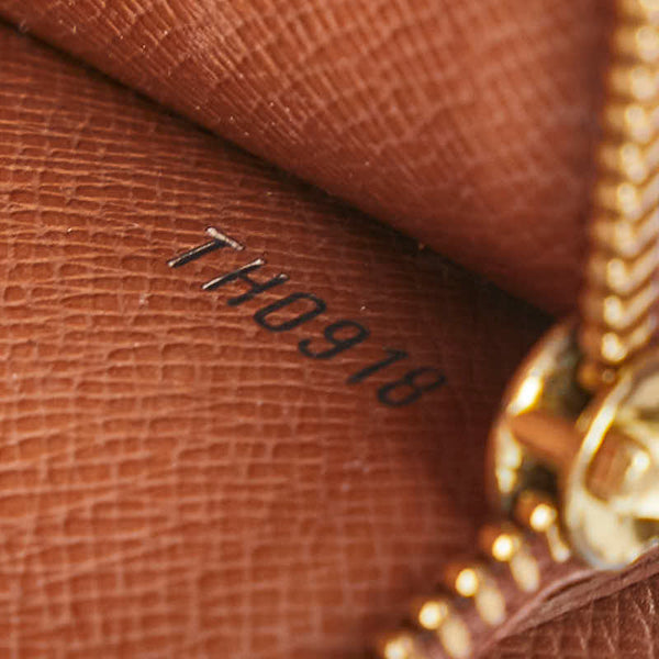 ルイ ヴィトン モノグラム ポシェット ポルト モネ クレディ 長財布 M61725 ブラウン PVC レザー レディース LOUIS VUITTON 【中古】