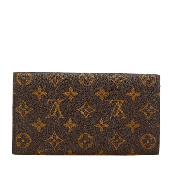 ルイ ヴィトン モノグラム ポシェット ポルト モネ クレディ 長財布 M61725 ブラウン PVC レザー レディース LOUIS VUITTON 【中古】