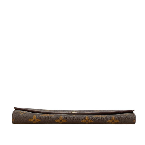 ルイ ヴィトン モノグラム ポシェット ポルト モネ クレディ 長財布 M61725 ブラウン PVC レザー レディース LOUIS VUITTON 【中古】