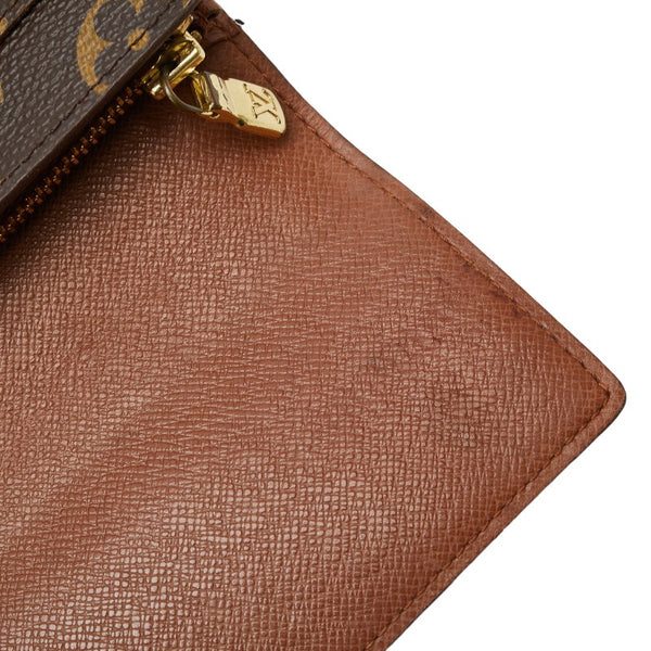 ルイ ヴィトン モノグラム ポシェット ポルト モネ クレディ 長財布 M61725 ブラウン PVC レザー レディース LOUIS VUITTON 【中古】