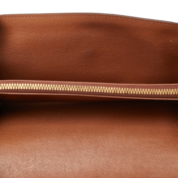 ルイ ヴィトン モノグラム ポシェット ポルト モネ クレディ 長財布 M61725 ブラウン PVC レザー レディース LOUIS VUITTON 【中古】
