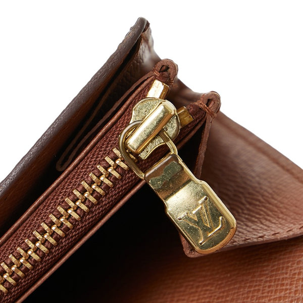 ルイ ヴィトン モノグラム ポシェット ポルト モネ クレディ 長財布 M61725 ブラウン PVC レザー レディース LOUIS VUITTON 【中古】