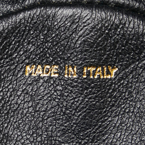 シャネル マトラッセ ラウンド フリンジ チェーン ハンドバッグ ブラック レザー レディース CHANEL 【中古】