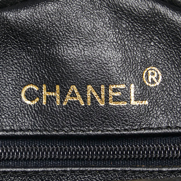 シャネル マトラッセ ラウンド フリンジ チェーン ハンドバッグ ブラック レザー レディース CHANEL 【中古】