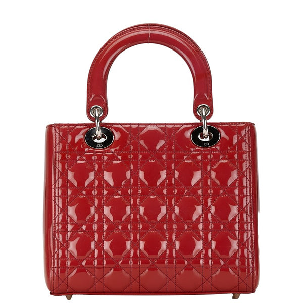 ディオール レディディオール ハンドバッグ ショルダーバッグ 2WAY ピンク レッド エナメル レディース Dior 【中古】