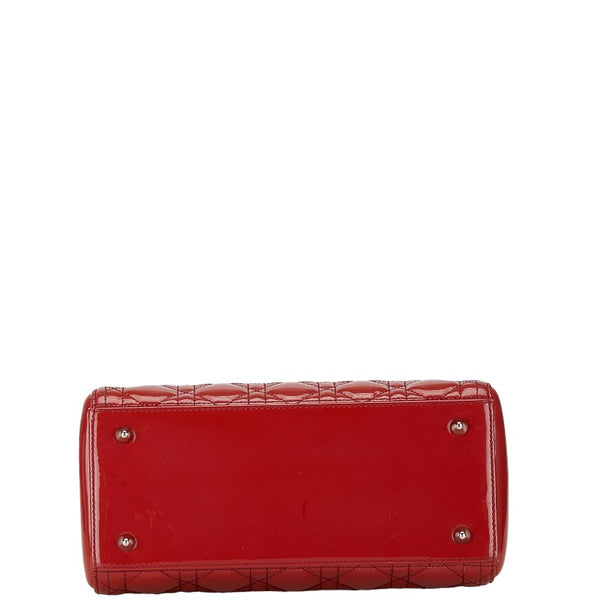 ディオール レディディオール ハンドバッグ ショルダーバッグ 2WAY ピンク レッド エナメル レディース Dior 【中古】