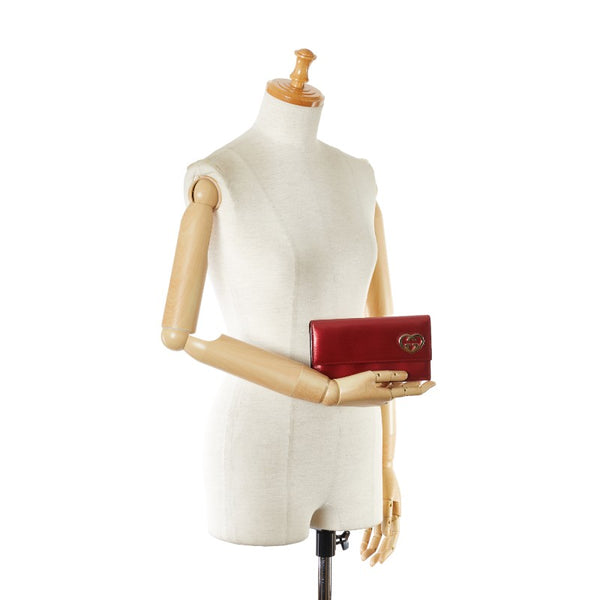 グッチ LOVELY ラブリー 長財布 251861 0959 レッド メタリックレッド エナメル レディース GUCCI 【中古】