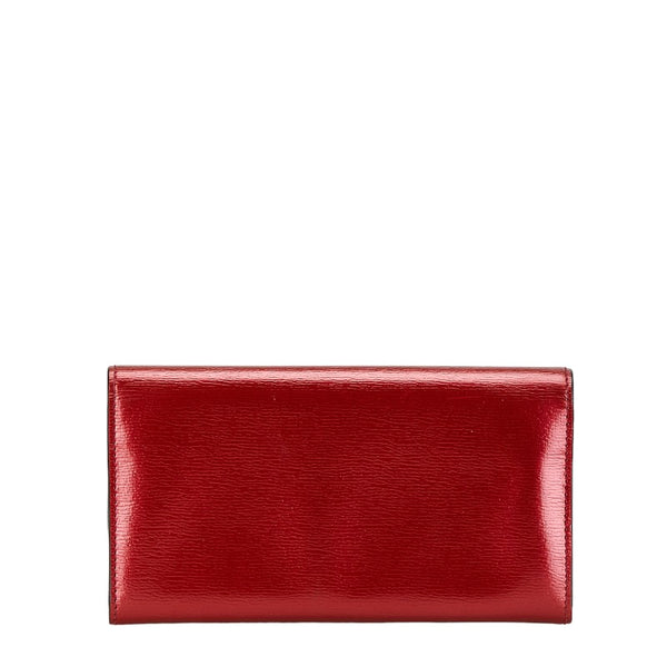 グッチ LOVELY ラブリー 長財布 251861 0959 レッド メタリックレッド エナメル レディース GUCCI 【中古】