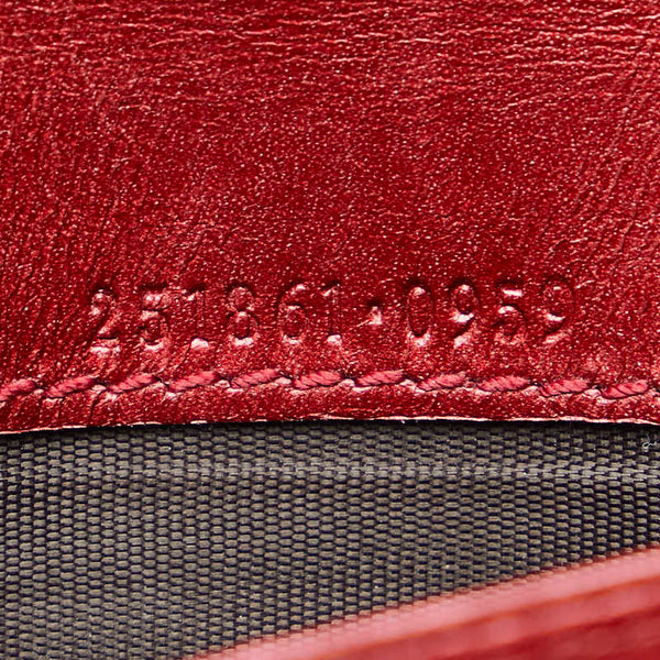 グッチ LOVELY ラブリー 長財布 251861 0959 レッド メタリックレッド エナメル レディース GUCCI 【中古】