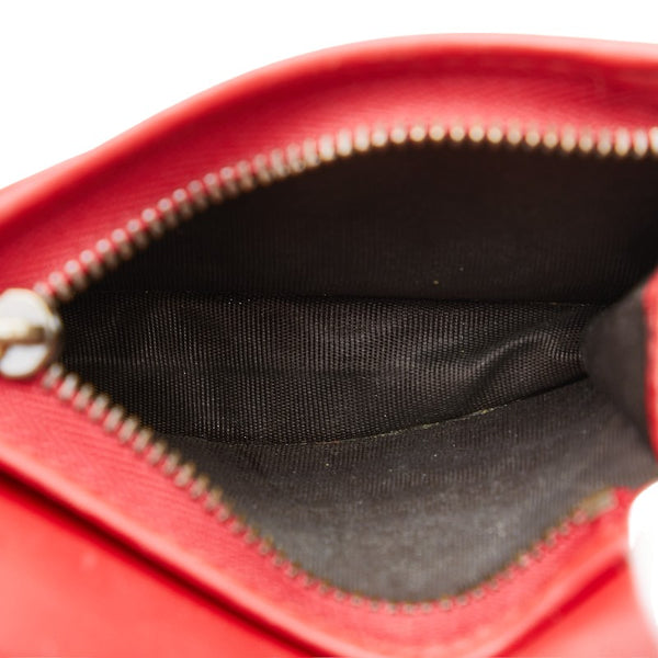 グッチ GGスプリーム チェリー フラップ コンパクト ウォレット 476050 ベージュ レッド PVC レザー レディース GUCCI 【中古】