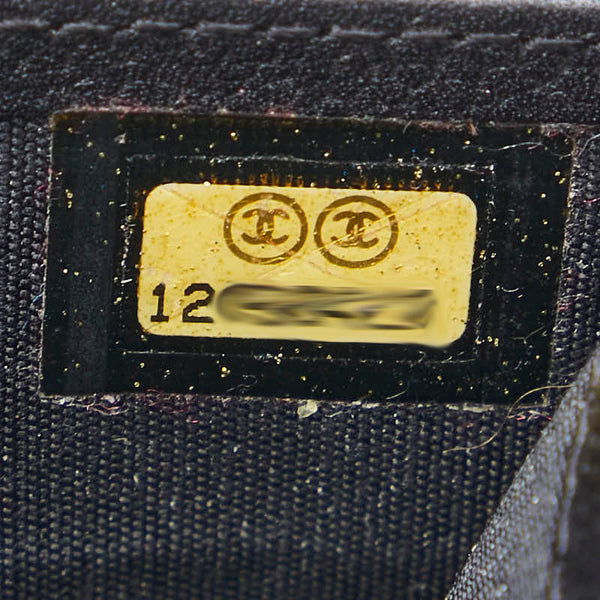 シャネル ココマーク カメリア カードケース 名刺入れ ブラック レザー レディース CHANEL 【中古】