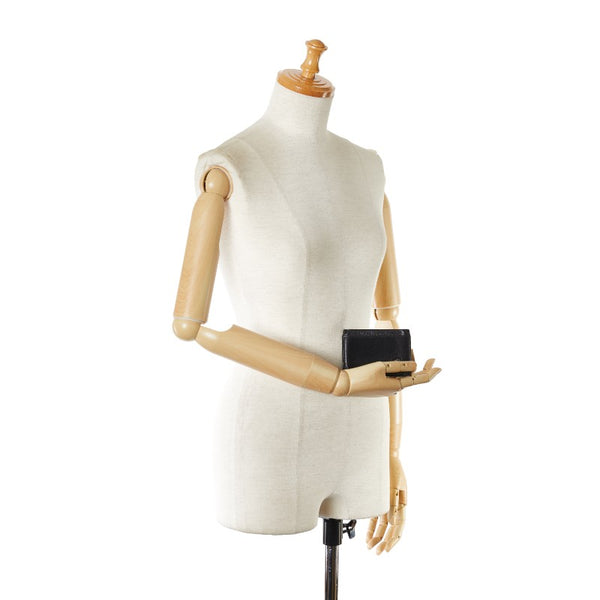 シャネル ココマーク カメリア カードケース 名刺入れ ブラック レザー レディース CHANEL 【中古】