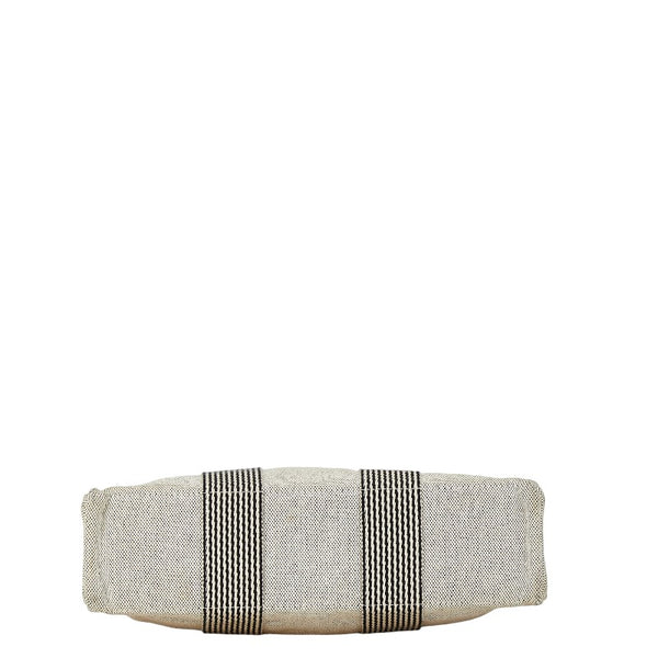 エルメス ニューフールトゥPM ハンドバッグ グレー キャンバス レザー レディース HERMES 【中古】