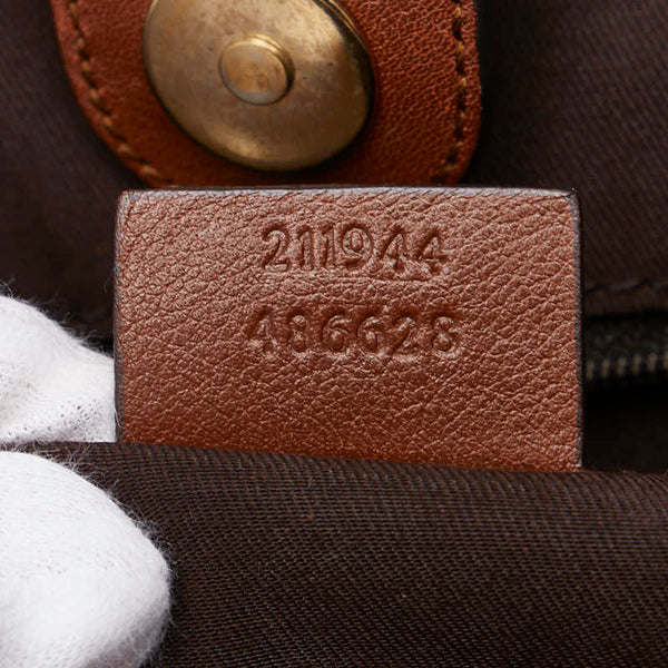 グッチ GGキャンバス スーキー トートバッグ 211944 ベージュ ブラウン キャンバス レザー レディース GUCCI 【中古】