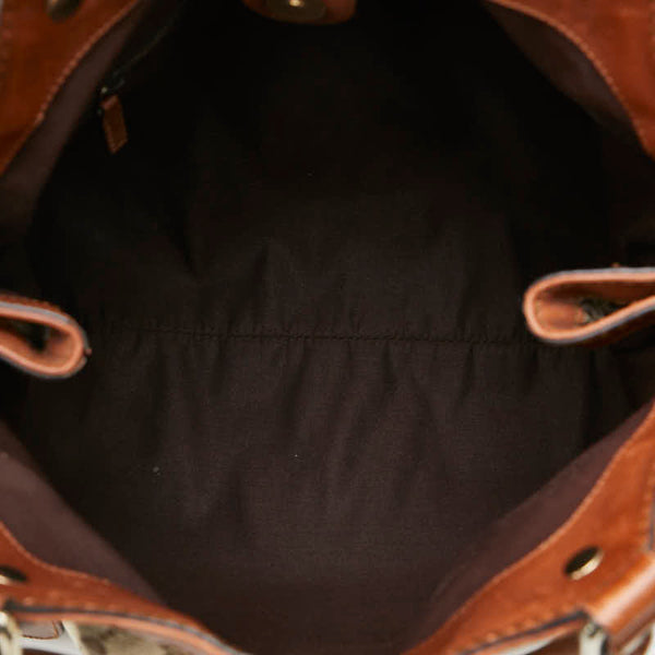 グッチ GGキャンバス スーキー トートバッグ 211944 ベージュ ブラウン キャンバス レザー レディース GUCCI 【中古】