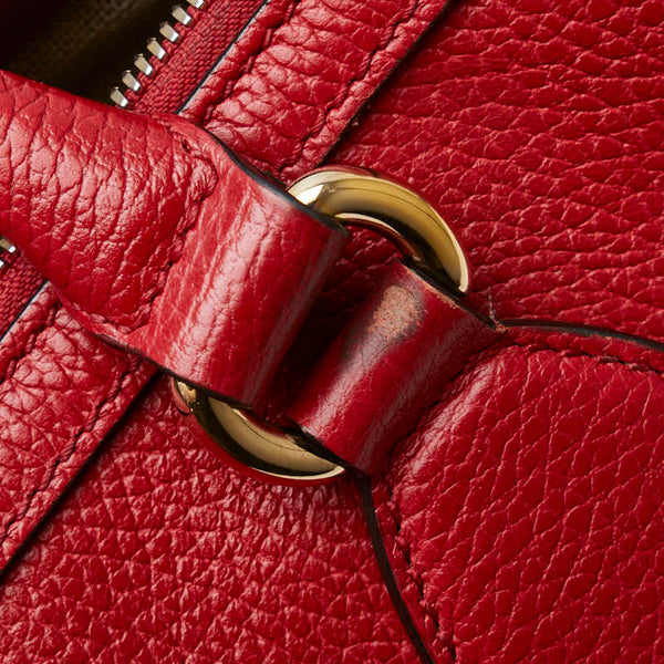 グッチ インターロッキングG ハンドバッグ ショルダーバッグ 2WAY 449659 レッド レザー レディース GUCCI 【中古】