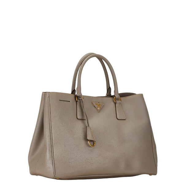 プラダ サフィアーノ 三角ロゴプレート ハンドバッグ BN1874 グレージュ レザー レディース PRADA 【中古】