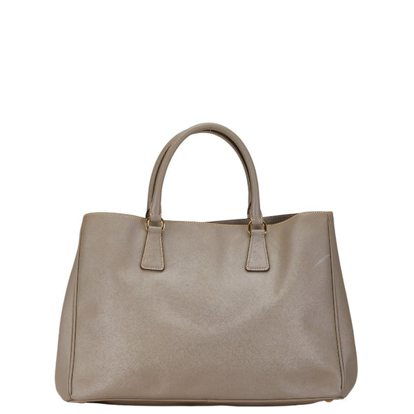 プラダ サフィアーノ 三角ロゴプレート ハンドバッグ BN1874 グレージュ レザー レディース PRADA 【中古】