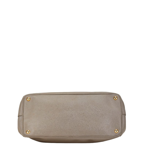 プラダ サフィアーノ 三角ロゴプレート ハンドバッグ BN1874 グレージュ レザー レディース PRADA 【中古】
