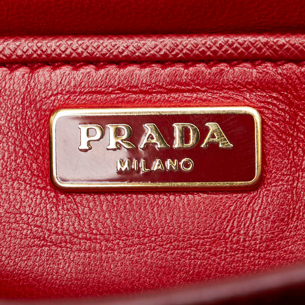 プラダ サフィアーノ ルクス ハンドバッグ ショルダーバッグ 2WAY レッド レザー レディース PRADA 【中古】
