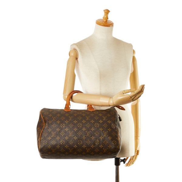 ルイ ヴィトン モノグラム スピーディ35 ハンドバッグ M41524 ブラウン PVC レザー レディース LOUIS VUITTON 【中古】